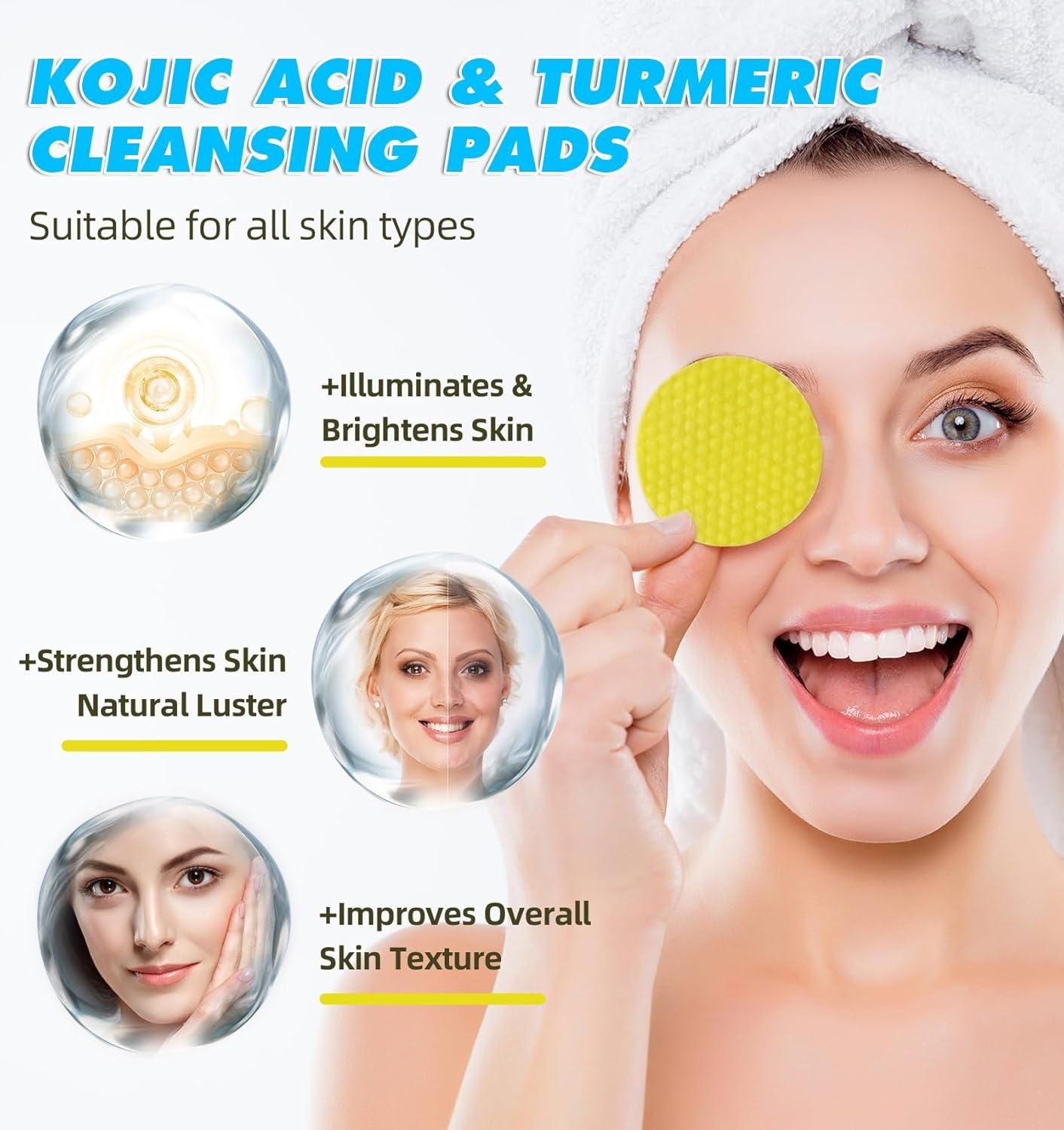 Turmeric Kojic Acid Cleansing Pads (Pack of 60 Pcs)