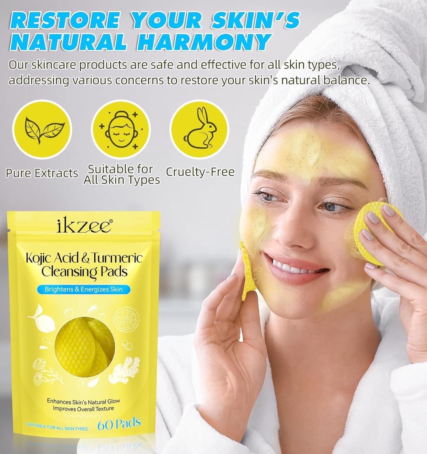 Turmeric Kojic Acid Cleansing Pads (Pack of 60 Pcs)